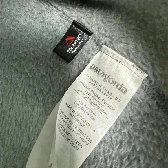 Patagonia 1/4 Snap Fleece Pullover Womens Small Gray Blue Pockets - Picture 5 of 7